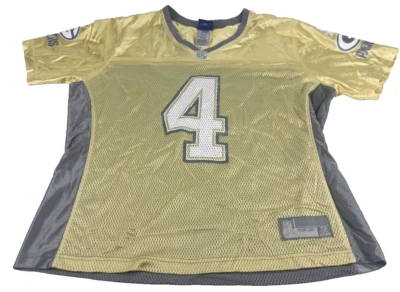 NFL Green Bay Packers Reebok Brett Favre Mujer XL Canola Brillante Jersey De Colección Foto 1 de 4