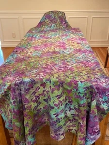 Batik Rayon Teal /Purple/Yellow/Green w/Purple Dragonflies 4 Yds - unbranded  - Picture 1 of 5