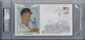 Enos Slaughter Cardinals Signed 1985 FDC - PSA DNA - Picture 1 of 1