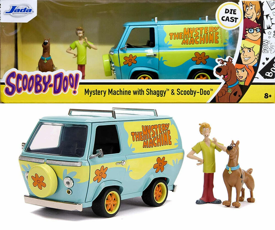 Scooby Doo Hollywood Rides Diecast Model 1/24 Mystery Van with Figures Jada Toys