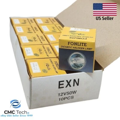 BOX OF 10 PIECES NEW MR16 EXN GU 5.3 12V 50W Clear Halogen Flood Light Bulbs Foto 1 de 4