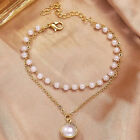 New Set White Fresh And Versatile Women's Watch + Niche Aurora Pearl Bracelet