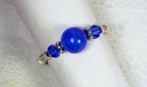 CYNTHIA LYNN "SEPTEMBER'S CHILD" LADIES BIRTHSTONE SILVER SAPPHIRE STRETCH RING - Picture 1 of 1
