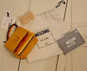 Neu mit Karton Moschino Couture kleine Leder Schultertasche gold - Bild 1 von 5