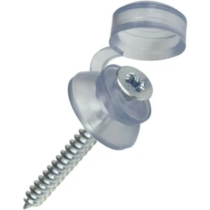 100 2" 50mm CORRUGATED ROOFING SHEET FIXINGS, SCREWS AND CLEAR STRAP CAPS - Picture 1 of 2