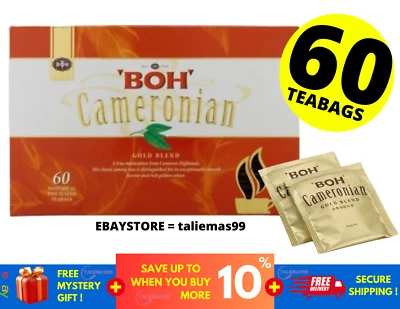BOH Plantation Cameronian Mezcla de Oro Lámina de Té Sellada Malasia Cameron 60 Bolsa de Té Foto 1 de 4
