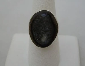 TAXCO HANDMADE STERLING SILVER 925 SLICED AGATE DRUZY RING SIZE 7 1/4 6.3 GRAMS - Picture 1 of 4