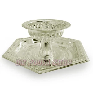 Amazing Religious Pure Silver Deepam Ghee Jyoti Diya for puja OM POOJA SHOP - Picture 1 of 4
