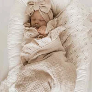 New Ruffled Baby Swaddle Blankets for Infant Bedding Receive Blanket Cotton - Picture 1 of 31