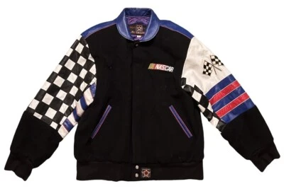 Vintage Made In USA JH Design Nascar Varsity Style Jacket Size L - Image 1 of 4