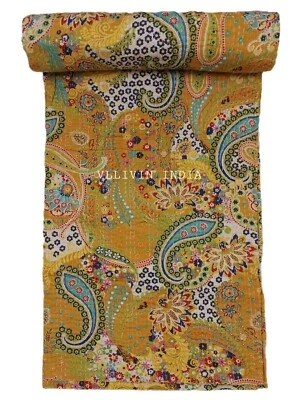 Colcha edredón Kantha bloque de mano indio 100 % algodón manta Gudari tamaño queen Foto 1 de 4