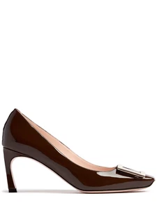 ROGER VIVIER Trompette Noce Brown 70mm Patent Leather Pumps New - Picture 1 of 4