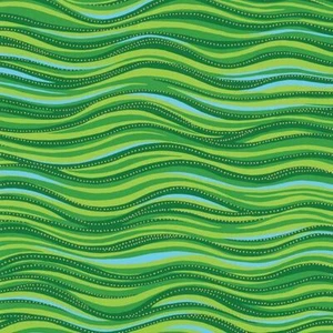 Tela de edredón LB BASIC WAVE verde laurel burch vendida por 1/2 yarda Y1331-21M - Imagen 1 de 2