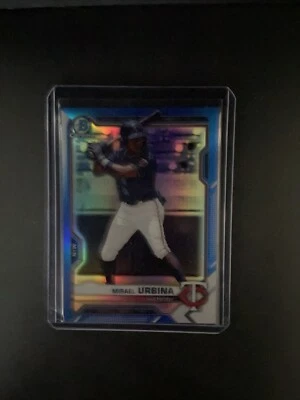 2021 Bowman Draft Chrome Misael Urbina #BDC-68 Blue /150 | Minnesota Twins - Image 1 of 2