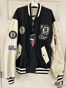 NWT Alpha Industries New Era MA-1 Brooklyn Nets Varsity Jacket Bomber Flight L - Picture 1 of 6