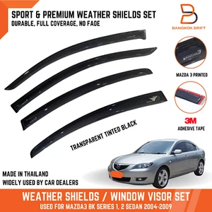 VISIERA SCUDO METEO NERO COLORATO PROTEZIONE PIOGGIA PER MAZDA 3 BK BERLINA 03-09 BERLINA - Foto 1 di 8