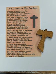 The Cross In My Pocket poem card with a Wooden TAU cross - Picture 1 of 2