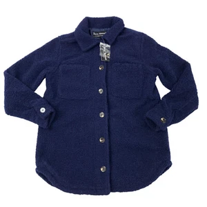 Jason Maxwell Womens Size S Fuzzy Knit Fleece Jacket Navy - Picture 1 of 10