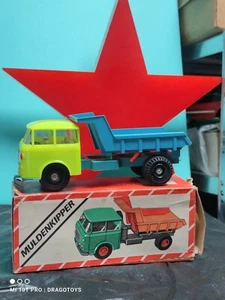 VINTAGE SKODA DUMP LKW REIBUNG KUNSTSTOFF GUMMI GERMNAY OVP FUNKTIONIERT - Bild 1 von 24