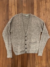 Vintage Wool Cardigan Sweater Large Grey Christopher Hayes