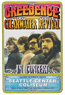 Creedence Clearwater Revival 1971 concert tour poster print - Image 1 of 2
