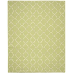 SAFAVIEH Dhurries DHU554A Light Green / Ivory Rug - Picture 1 of 25