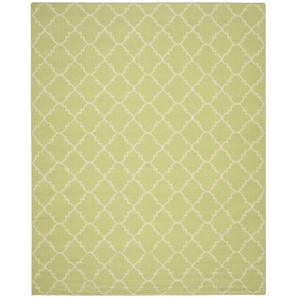SAFAVIEH Dhurries DHU554A Light Green / Ivory Rug - Image 1 of 4