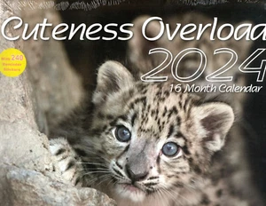 CUTENESS OVERLOAD (Animals) 16-Month 2023-2024 11x12 Wall Calendar NEW - SEALED - Picture 1 of 2