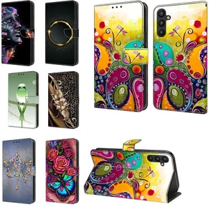 Printed Card Wallet Phone Case for Samsung A50 A53 A54 A13 A12 A14 A33 A23 A52 - Picture 1 of 27