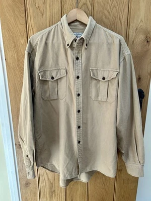 Gap Vintage Brushed Cotton Utility Workwear Style Shirt Size Large Beige - Image 1 of 4