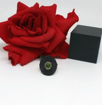 Sterling Silver NIB Carol Brody Rarities Diopside Spinel Ring Size 10 CAT RESCUE - Image 1 of 2