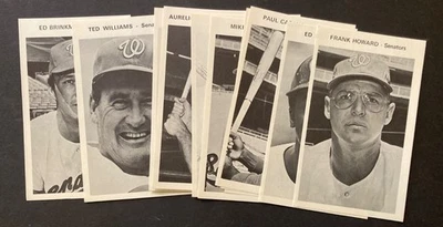 Paquete de fotos de béisbol vintage de los senadores de Washington 1970 con Ted Williams Foto 1 de 4