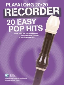 Play Along 20/20 for Recorder Solo Sheet Music 20 Easy Pop Hit Songs Book Audio - Picture 1 of 1