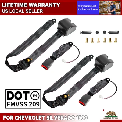 Juego de 2 correas de cinturón de seguridad retráctiles de 3 puntos con sensor para Chevrolet Silverado 1500 Foto 1 de 4