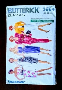 Butterick Pattern #3664 Loose Fitting Jacket Only Size 18-20-22 Vintage - Picture 1 of 5