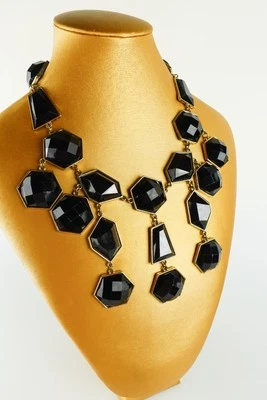 Collar cascada negro, largo 19 pulgadas. Foto 1 de 4