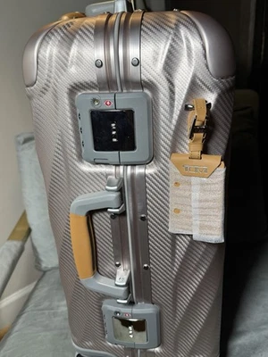 TUMI 19 Degree International Carry On Aluminum Texture Blush 22” Spinner $1500 - Image 1 of 4