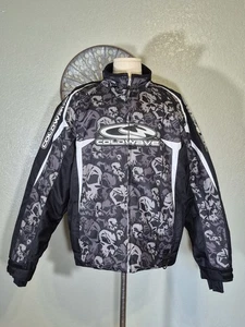 Coldwave SX Moto Power Skin Jacket Black Skulls Sz Large With Liner - Picture 1 of 16