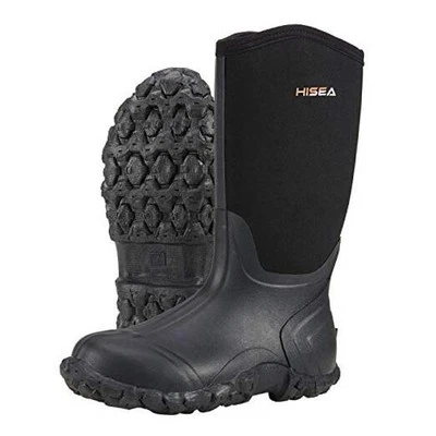  Botas de lluvia para hombre botas de goma de neopreno impermeables botas de barro aisladas 10 negras Foto 1 de 4