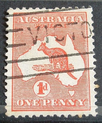 Australia 1913 SG2d Variety BWE3h R6 diagonal scratch below 1st A . LOOK - Image 1 of 2