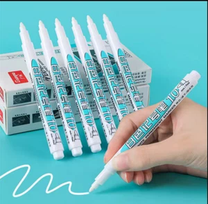 White color Permanent marker pen,white ink marker pen waterproof, Paper, Plastic - Picture 1 of 7