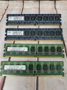 HYNIX & NANYA DDR2 PC2-6400E 4GB 4x 1GB 240 PIN RAM STICKS MODULE SET KIT - Picture 1 of 4