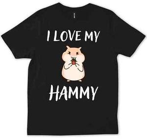 I Love My Hammy For Hamster Pet Lovers Friends Birthday GIft Trendy T-Shirt - Picture 1 of 3