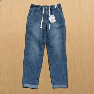Jeans jogger junior nuovi con etichette Judy blu acqua chiara vita alta vestibilità rilassata con polsini 5/27 - Foto 1 di 5