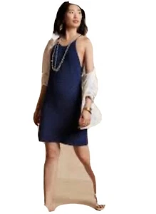 NEW BANANA REPUBLIC Navy SLEEVELESS CROCHET MINI DRESS Small/tall - Picture 1 of 7