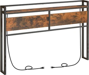 Headboard Queen Size, Headboard with 2 Outlets and 4 USB Ports, Adjustable Heigh - Picture 1 of 12