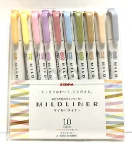 Zebra Mildliner 10 color / Double-Sided Highlighter Marker / WKT7-10C2-YNTC - Picture 1 of 3