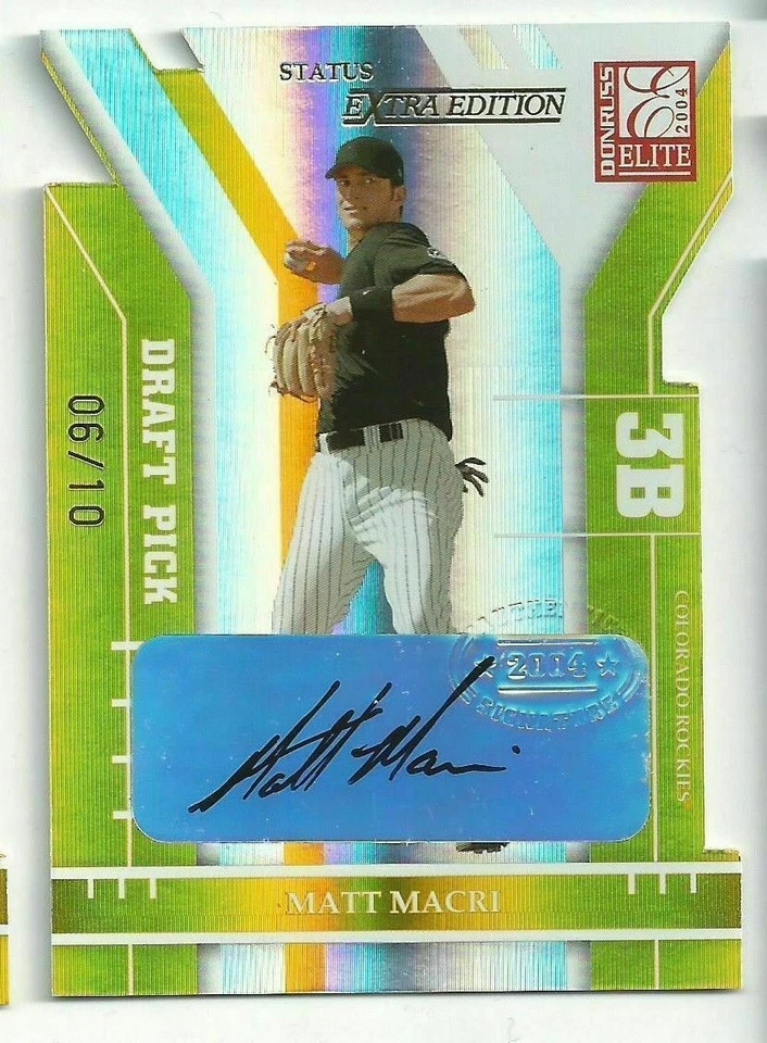 2004 Donruss Elite Extra Matt Macri Draft Pick Gold Status Rookie Auto #6/10 - Image 1 of 1