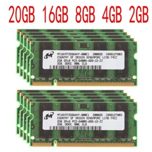 Micron 16GB 8GB 4GB 2G PC2-6400S DDR2 800Mhz 200pin SODIMM Laptop Memoria RAM IT - Picture 1 of 16