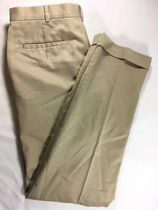 Lands' End Men's Flat Front Tailored Fit Khaki Twill Dress Pants Size 34x33 - Picture 1 of 6